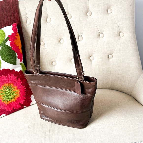 Coach Handbags - Coach Vintage Tribeca Bucket Brown Leather Satchel Tote Bag Style #9099